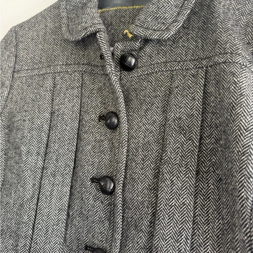 J.Crew Herringbone 100% Wool Norfolk Jacket Preppy Collegiate Timeless Size 10 - Picture 8 of 10